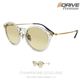 IZONE NEW YORK iDrivePremium サングラス レディース メンズ UVカット 偏光 紫外線カット 99.9％ 軽量 軽い 薄い色 日本製偏光レンズ シャンパンゴールド ボストン ケース付き アウトドア用 P1430CG