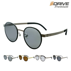 IZONE NEW YORK iDrivePremium サングラス メンズ 偏光 レディース UVカット 99％ 紫外線カット 軽量 ラウンド 丸 丸型 丸メガネ 薄い色 メタルフレーム ケース付き アウトドア用 ブランド P128