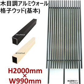 【H2000ウォール 格子ウッド基本タイプ ブラック・ホワイト 高さ2m×幅1m】DIYに最適！エクステリア材料【DIY用】目隠しフェンス・門柱・格子・アーチ