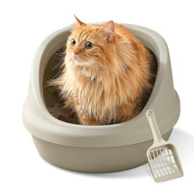 アイリスオーヤマ 猫 トイレ シンプル ハーフカバー P-NE-500-H ブラウン