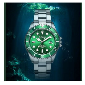 サブマリーナタイプ セノ腕時計 サブマリーナ グリーン ブラック ブルー 3カラー 日付表示 防水性能 メンズ 男 スポーツ ビジネス 人気 流行