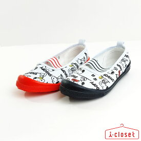 【試し履き1回交換送料無料】【取寄せ】キッズ スヌーピー バレーシューズ ブラック/レッド 15.0cm～19.0cm スヌーピーの総柄プリントデザインのかわいいバレーシューズ 簡易ラッピングOK 8102