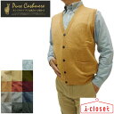 【取寄せ】Pure Cashmere カシミヤ 100% メンズ Vネック 前開き ベスト S/M/L/LL 内モンゴル産の原毛を使用しています 繊維の宝石カシミヤ 軽くて保湿 保温 艶やかさと光沢感 なめらかな肌触り