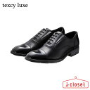 【試し履き1回交換送料無料】【取寄せ】texcy luxe 内羽根 ストレートチップ ビジネス シューズ TU-7002 008 ブラック 24.5cm～29.0cm 2E相当