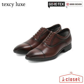 【試し履き1回交換送料無料】【取寄せ】texcy luxe GORE-TEXモデル 内羽根 ストレートチップ ビジネス シューズ TU-8002 046 ワイン 24.0cm～29.0cm 3E相当 全天候型ビジネスシューズ 雨に強い 雨の日