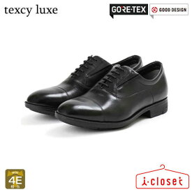【試し履き1回交換送料無料】【取寄せ】texcy luxe GORE-TEXモデル 内羽根 ストレートチップ ビジネスシューズ TU-8005 008 ブラック 24.0cm～29.0cm 4E相当 全天候型ビジネスシューズ 雨に強い 雨の日 幅広ビジネス