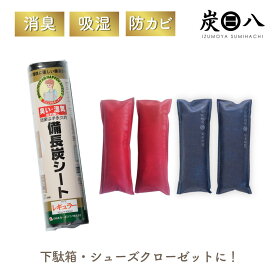 炭八ミニ2足＆備長炭シート（キッチン・リビング用）1本　幅30×長さ450センチ 下駄箱シート 炭八シューズ用 除湿・消臭・防カビ対策セット 梅雨対策 結露対策 繰り返し使える 靴