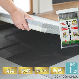 備長炭シート 1畳用 (サイズ1m×1m・2枚入）1袋　押入・畳下用 使い勝手抜群！ 除湿 消臭 防カビ 梅雨対策 結露対策 繰り返し使える 布団 畳