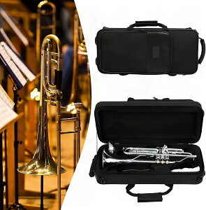 トランペットケース パッド入り 保護の厚い ストレー ジコン パートメント トランペットケース トランペット ローラーバッグ アクセサリー