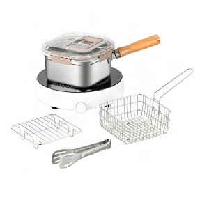 揚げ鍋 角型天ぷら鍋 IH・直火対応 304ステンレス鋼 ストレーナー/トング/蓋付き 軽量 持ち運び便利 お手入れ簡単 油を節約 ハンドル取り外し可能 保存、蒸し、揚げなど多機能 フライドポテ