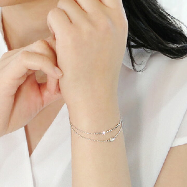 楽天市場】K18WG/YG/PG ダイヤモンド ゴールド ブレスレット 【送料  