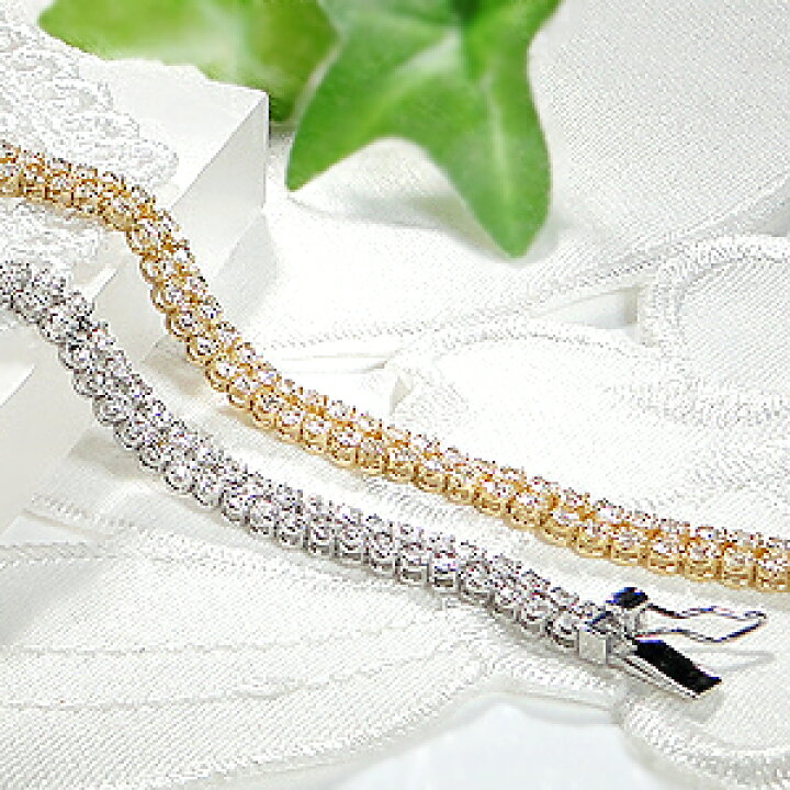 楽天市場】Pt900/K18YG/PG【2.00ct】2連 ダイヤモンド テニス  