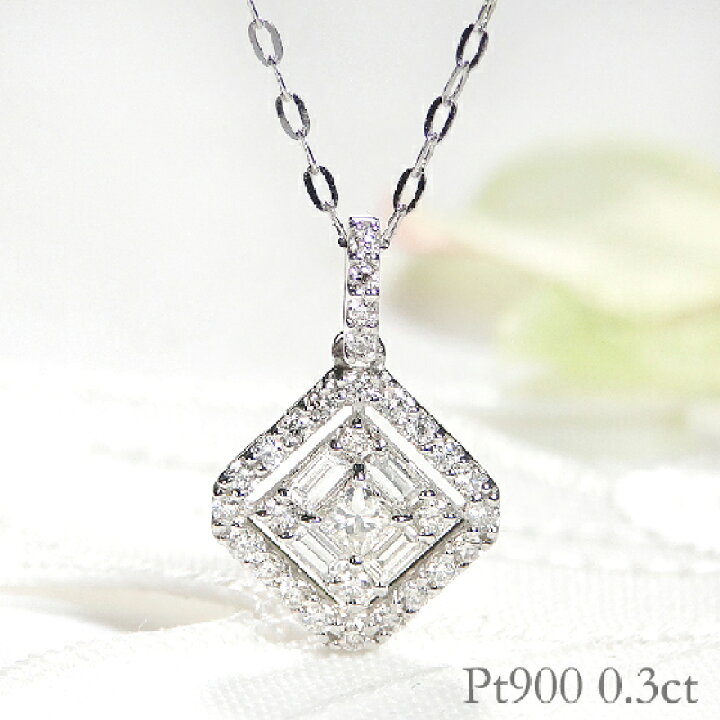 楽天市場】Pt900/K18YG/PG【0.30ct】プリンセスカット バケットカット  