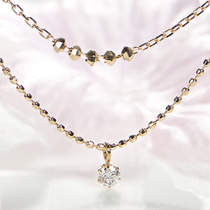 楽天市場】K18WG/PG/YG ダイヤモンド 0.07ct ハーフ 2連 ペンダント 