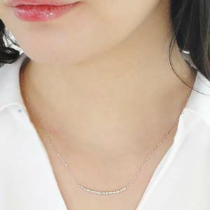 楽天市場】K18WG/PG/YG 0.3ct ダイヤモンド ラインネックレス 