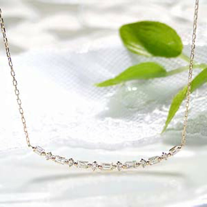 楽天市場】K18WG/PG/YG 0.3ct ダイヤモンド ラインネックレス 