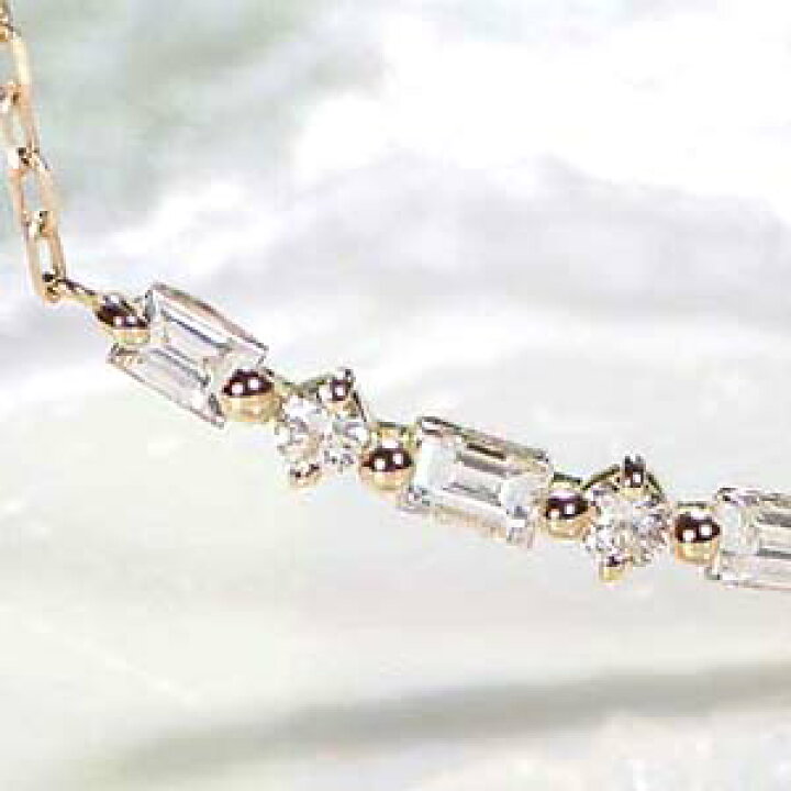 楽天市場】K18WG/PG/YG 0.3ct ダイヤモンド ラインネックレス 