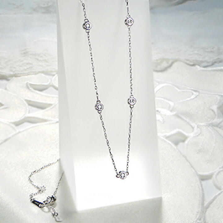楽天市場】K18WG/PG/YG 0.3ct ダイヤモンド ステーション ネックレス  