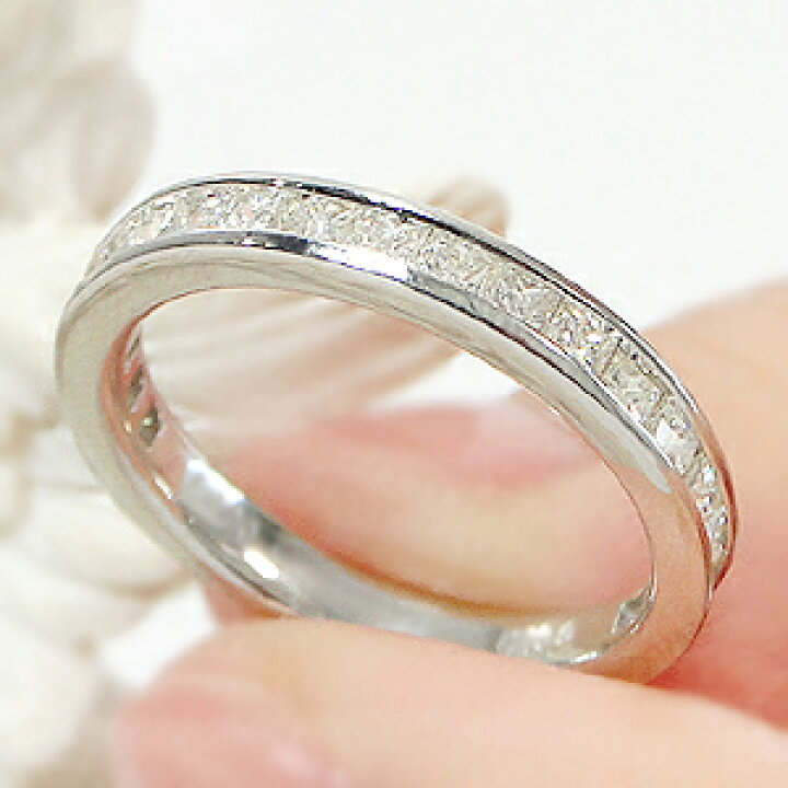 楽天市場】Pt900【1.0ct】プリンセスカットダイヤモンド エタニティ  
