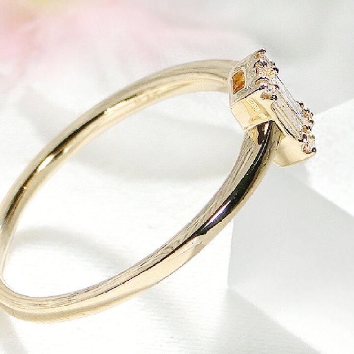 楽天市場】Pt900/K18YG/PG バゲット ダイヤモンド リング【0.15ct 