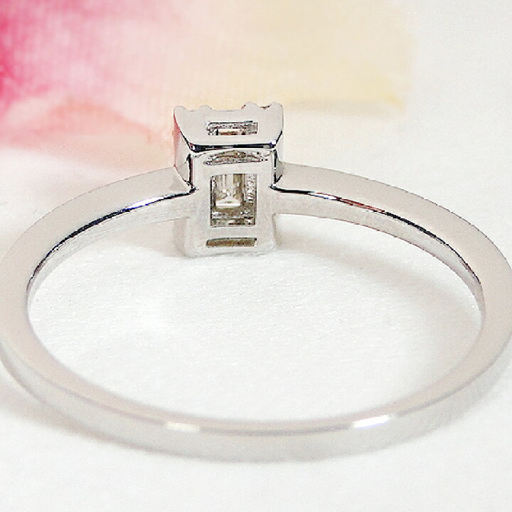 楽天市場】Pt900/K18YG/PG バゲット ダイヤモンド リング【0.15ct 