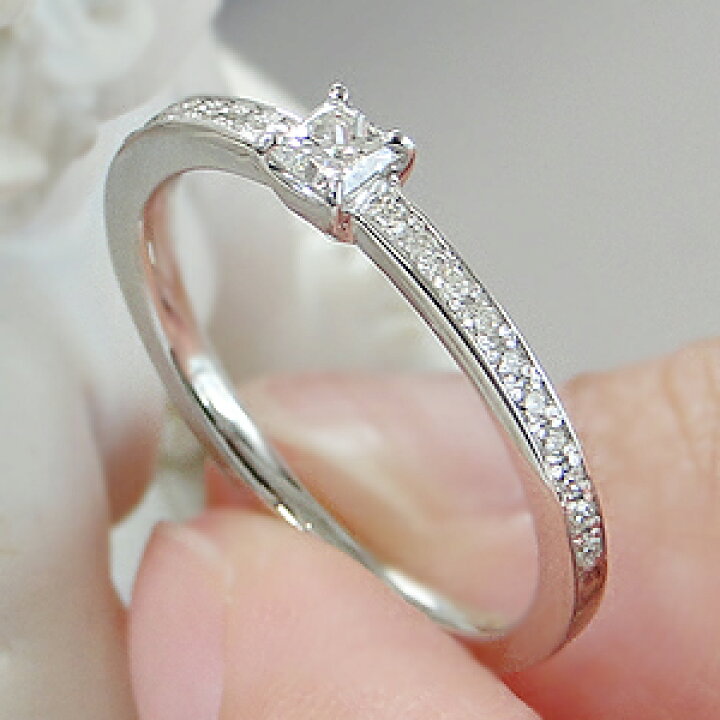 楽天市場】Pt900/K18YG 一粒 プリンセスカット ダイヤモンドリング  