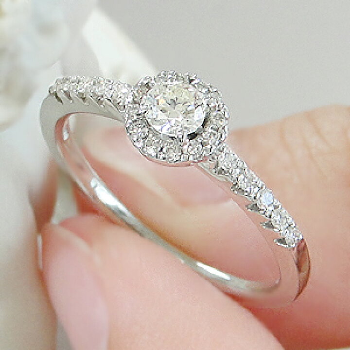 楽天市場】Pt900 0.35ct ダイヤモンド 取り巻き リング【送料無料】4 