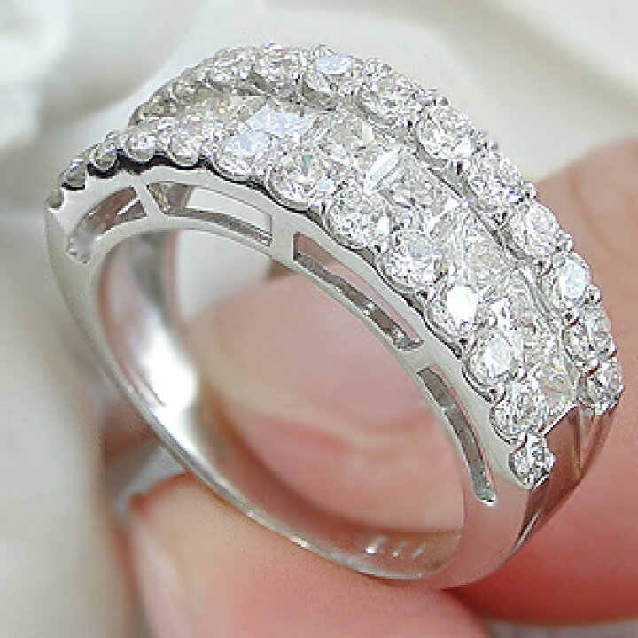 楽天市場】Pt900 プリンセス ダイヤモンド リング【2.0ct】【送料無料 