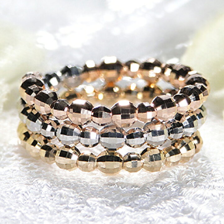 楽天市場】K18YG/K18PG/K18WG 形状記憶 スパイラル 地金 リング【送料  