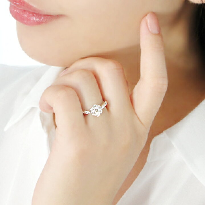 楽天市場】Pt900/K18YG/K18PG 【0.55ct】Vライン フラワー  