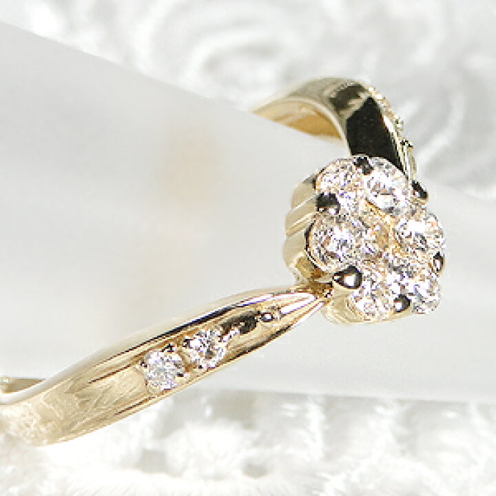 楽天市場】Pt900/K18YG/K18PG 【0.55ct】Vライン フラワー  