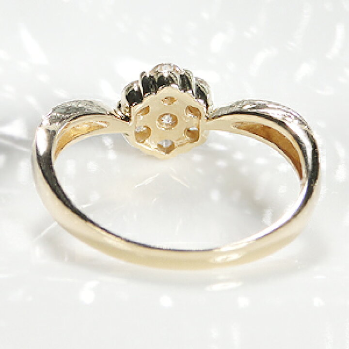 楽天市場】Pt900/K18YG/K18PG 【0.55ct】Vライン フラワー  