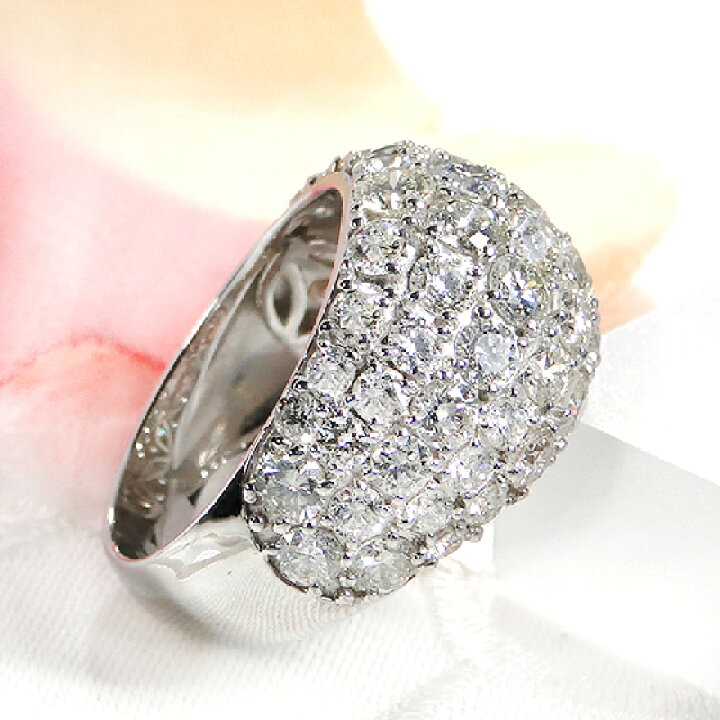 楽天市場】Pt900/K18YG/PG【5.0ct】甲丸 パヴェ ダイヤモンド リング 