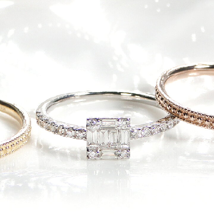 楽天市場】Pt900/K18YG/PG バケットダイヤモンド リング 3色セット  