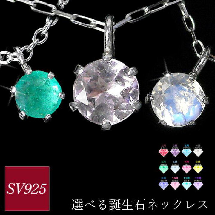 楽天市場】ネックレス 誕生石 シルバー sv925 ガーネット アメジスト 