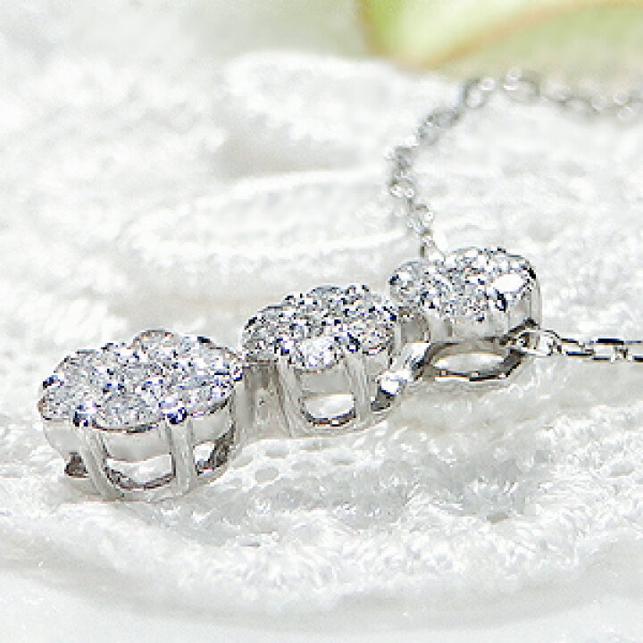 楽天市場】Pt900【0.25ct】ダイヤモンド フラワー ネックレス【送料  