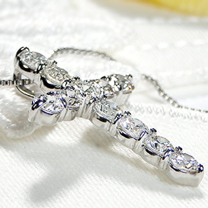 楽天市場】Pt900 豪華【1.00ct】ダイヤモンド クロス ネックレス【送料 