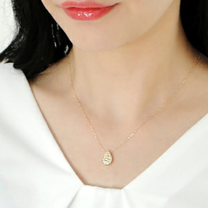 楽天市場】K18YG【0.30ct】ティアドロップ ダイヤモンド ネックレス 