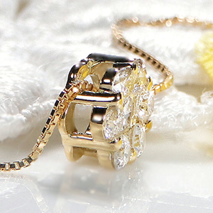 楽天市場】K18YG【0.3ct】ダイヤモンド フラワー ネックレス【送料無料  
