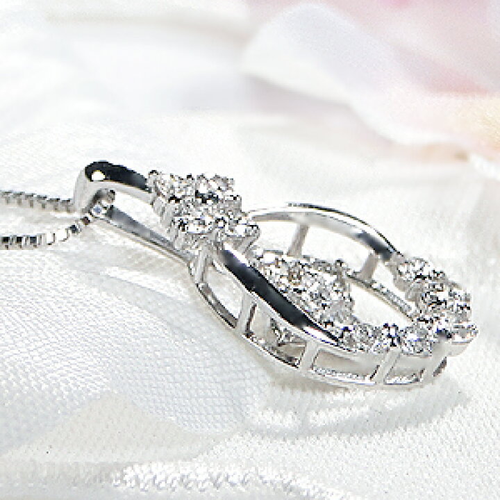 楽天市場】Pt900【0.50ct】フラワーモチーフ ダイヤモンドネックレス 