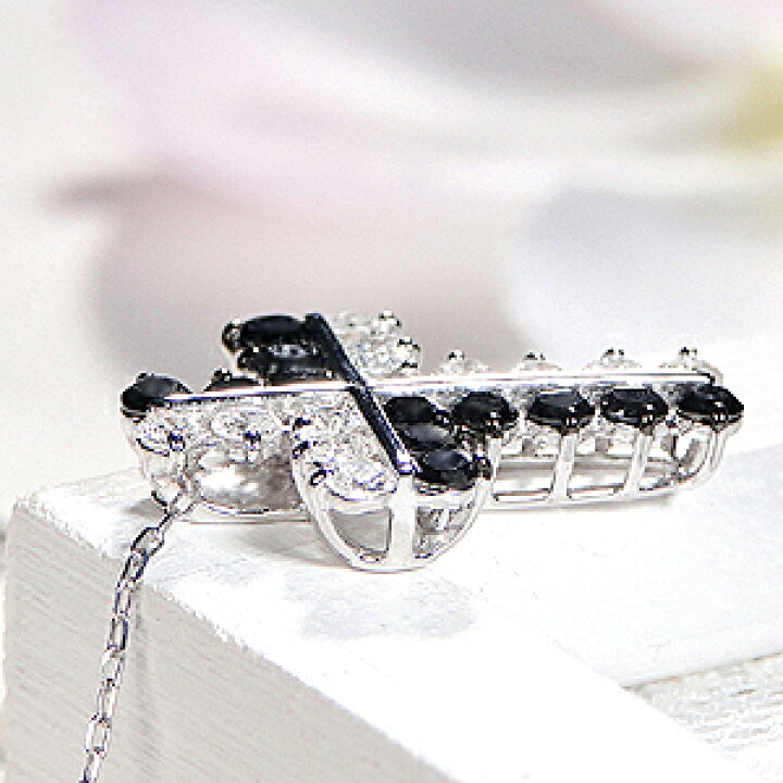 楽天市場】K18WG【1.0ct】ブラックダイヤモンド クロス ネックレス 