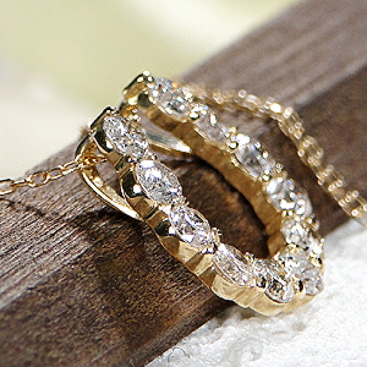 楽天市場】K18YG 豪華【1.00ct】ダイヤモンド ホースシュー ネックレス  