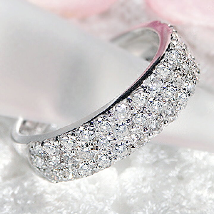 D1.00 ハーフパヴェ ダイヤモンド リング Pt900プラチナ 指輪  