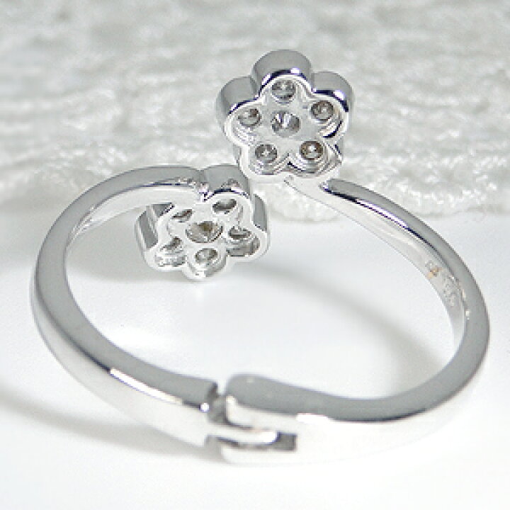 楽天市場】K18WG【0.50ct】フラワーモチーフ ダイヤモンド 