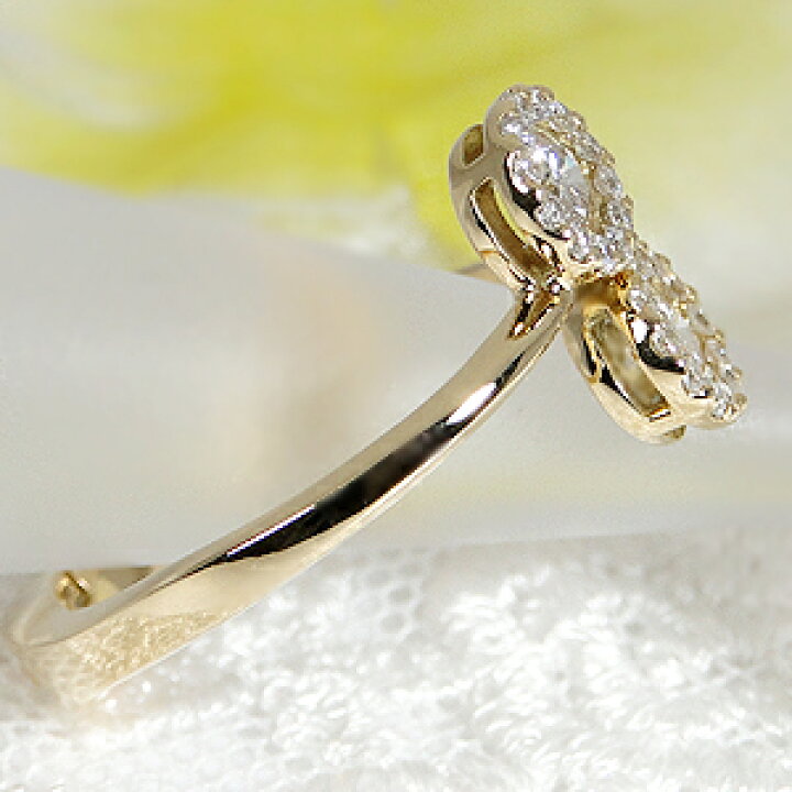 楽天市場】K18WG/YG【0.50ct】フラワーモチーフ ダイヤモンド  