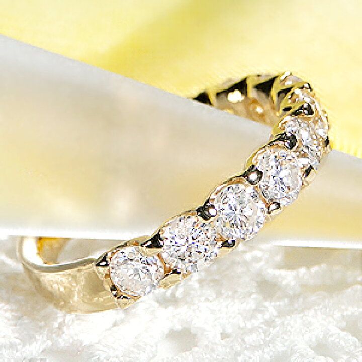 楽天市場】K18YG【2.0ct】ダイヤモンド ハーフ エタニティリング【送料  