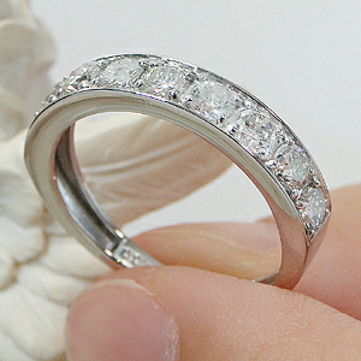 楽天市場】Pt900【1.0ct】ダイヤモンド フチあり ハーフ エタニティ 