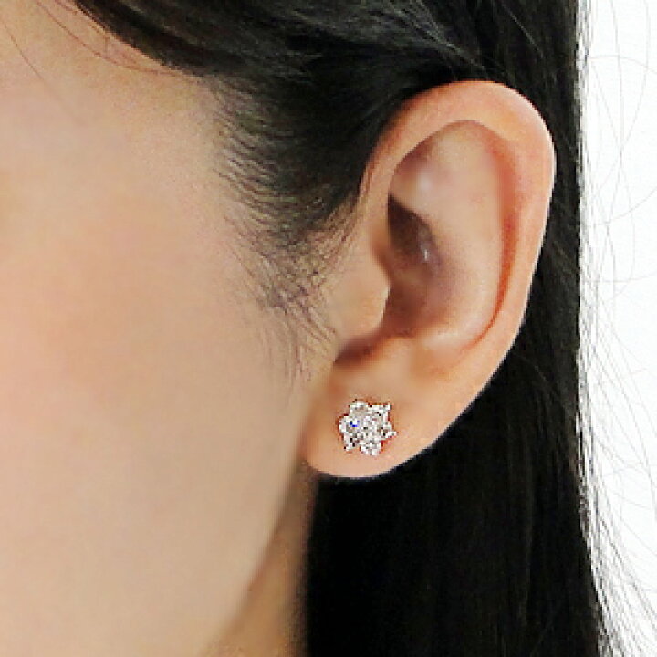 楽天市場】Pt900【1.00ct】フラワーモチーフ ダイヤモンドピアス【送料 