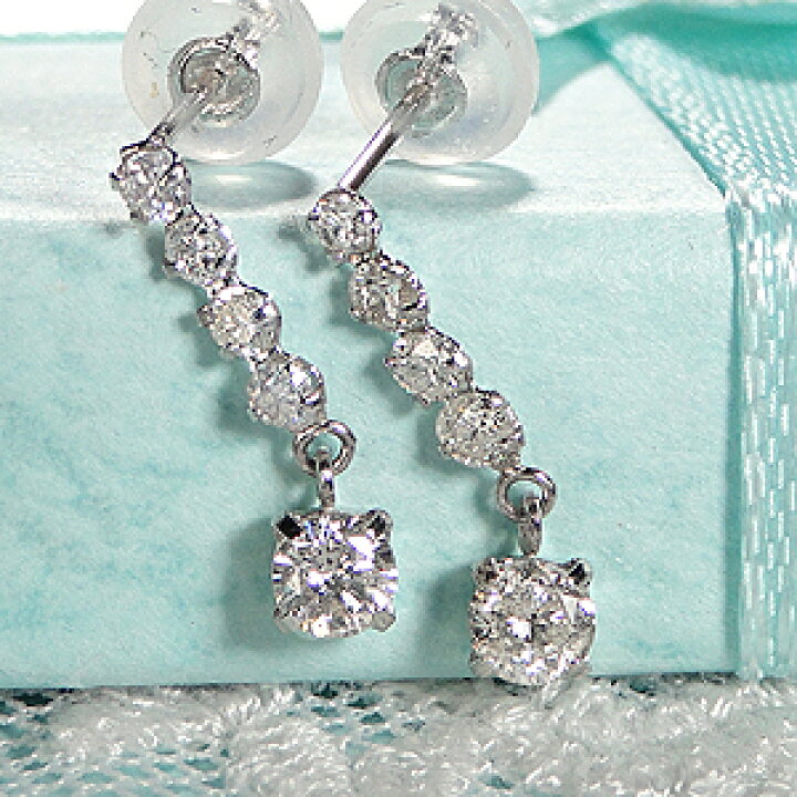 楽天市場】Pt900/K18YG【0.5ct】ダイヤモンド ライン ピアス【送料無料