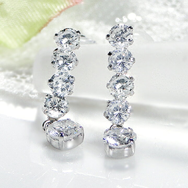 楽天市場】Pt900/K18YG/K18PG【1.0ct】ダイヤモンド ライン ピアス